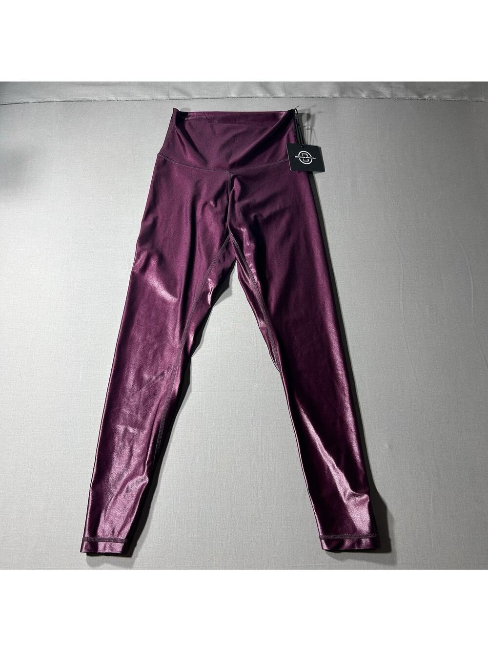 DYI Define Your Inspiration Brazen Metallic Plum Leggings Small New With Tags